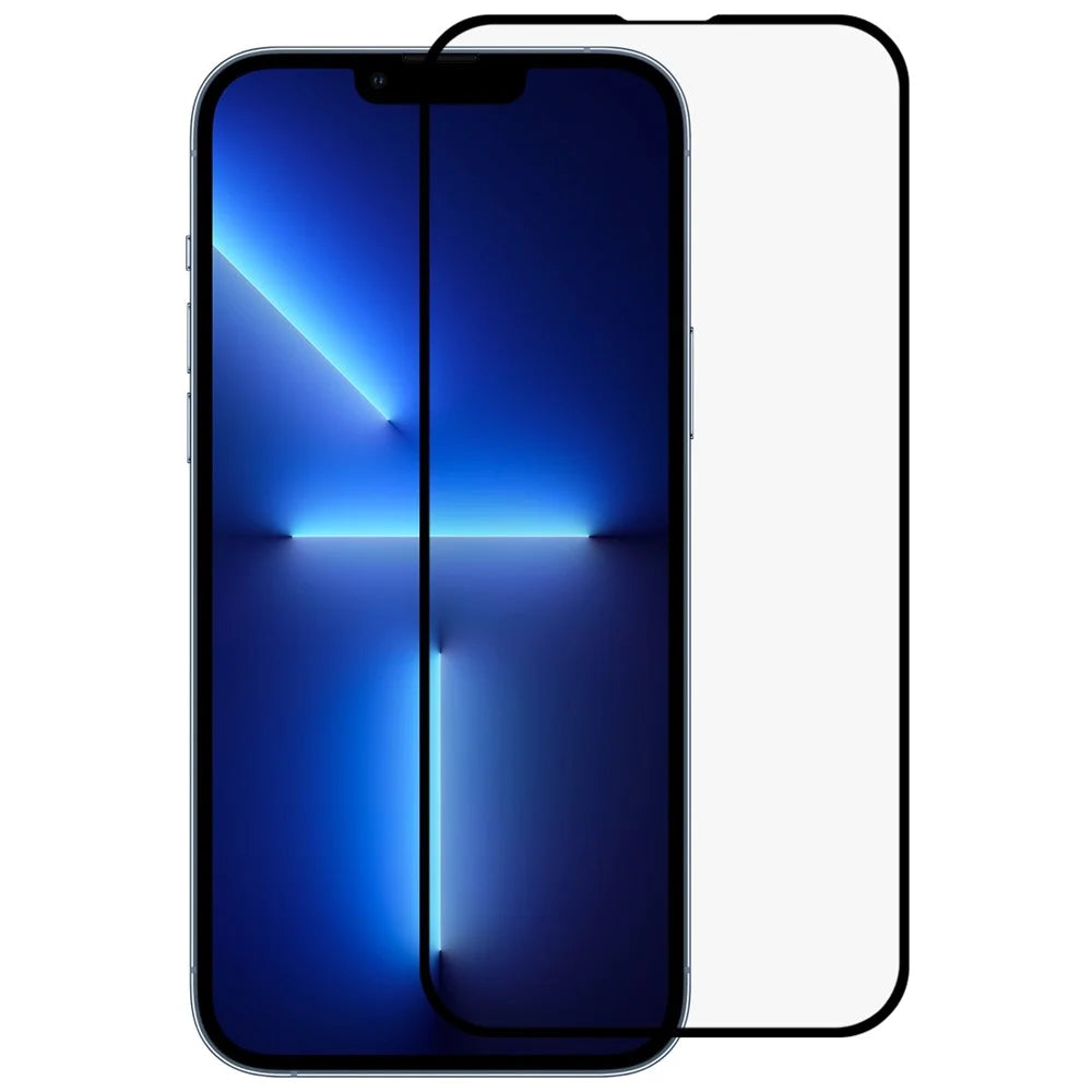 RURIHAI for iPhone 14 Plus 6.7 inch  2.5D Ultra Clear Black Edge Full Covering Screen Protector Secondary Hardening 9H Full Glue Aluminum-silicon Glass Film - 1