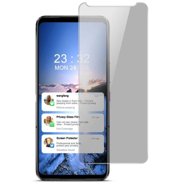 IMAK for Asus ROG Phone 6 5G / 6 Pro 5G / 7 5G / 7 Pro / 7 Ultimate Privacy Screen Protector Full Coverage Anti-Scratch Full Glue Tempered Glass Film - 1