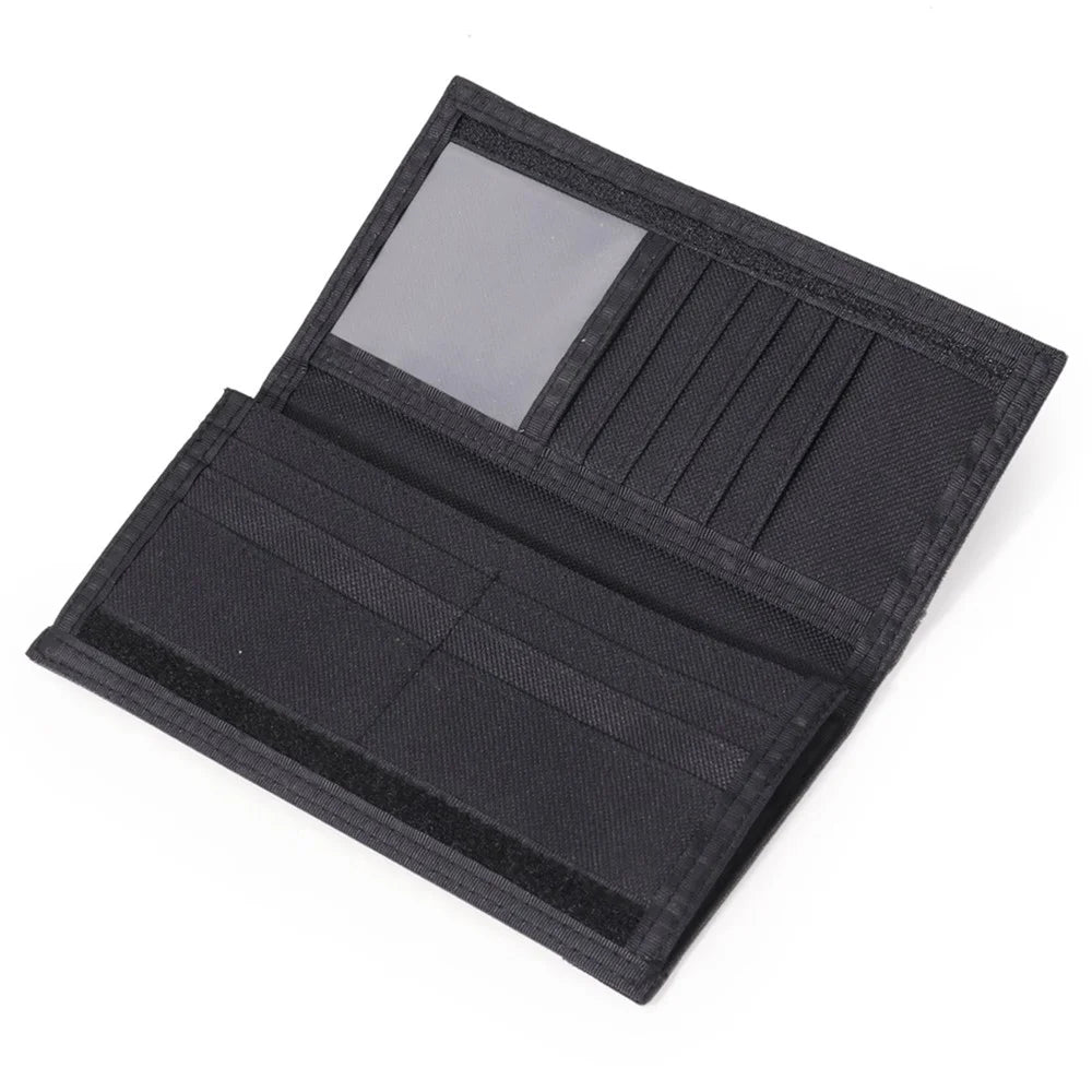 JEMINAL 21705 Men Canvas Long Wallet Multifunctional Card Cash Money Holder Bi-fold Purse - Dark Blue - 2