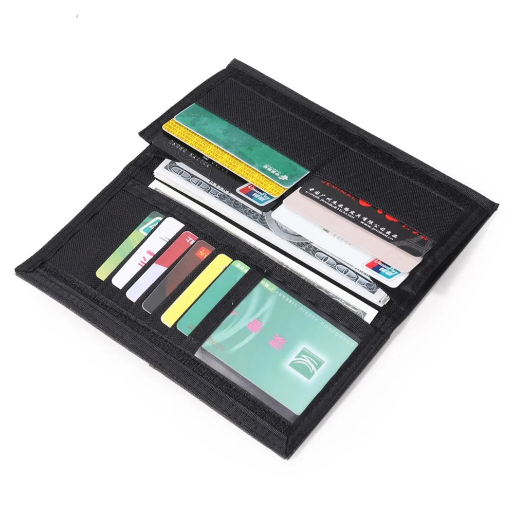 JEMINAL 21705 Men Canvas Long Wallet Multifunctional Card Cash Money Holder Bi-fold Purse - Dark Blue - 3