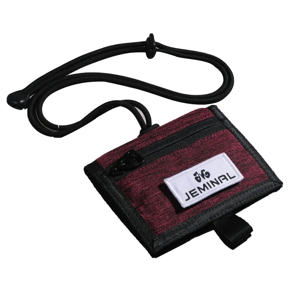 JEMINAL 32139 Canvas Neck Strap ID Card Holder Badge Holder Adjustable Lanyard - Wine Red - 1