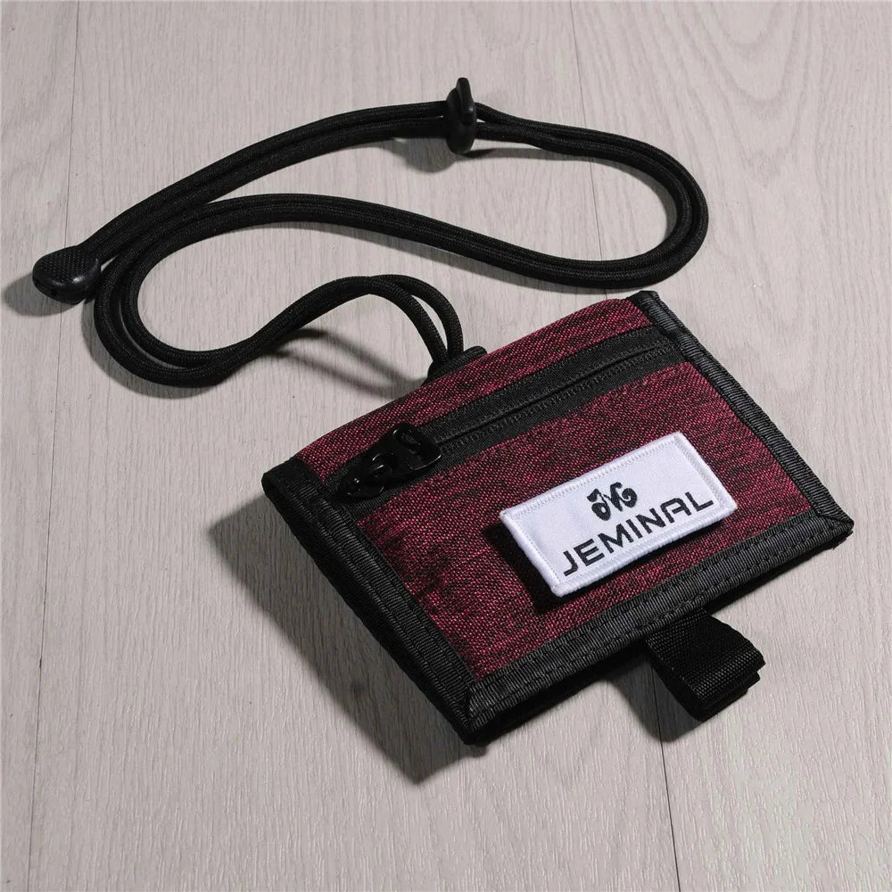 JEMINAL 32139 Canvas Neck Strap ID Card Holder Badge Holder Adjustable Lanyard - Wine Red - 2