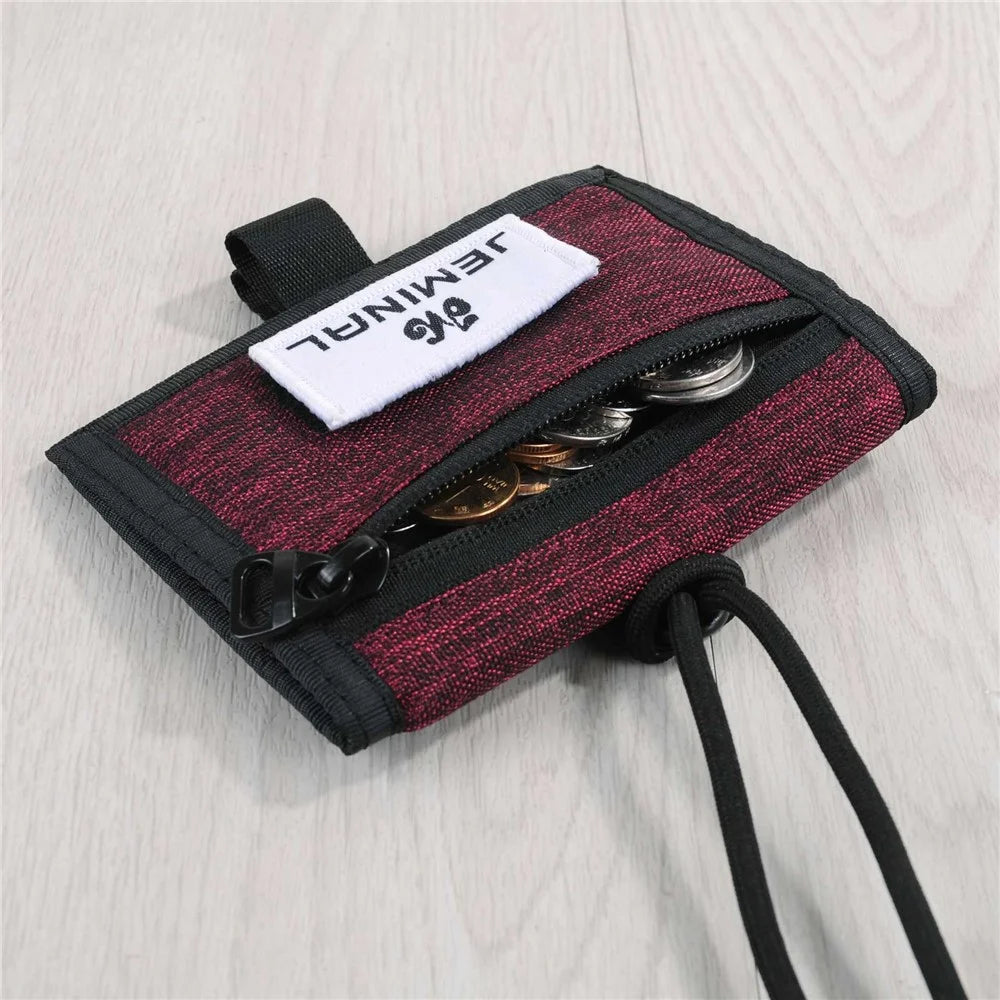 JEMINAL 32139 Canvas Neck Strap ID Card Holder Badge Holder Adjustable Lanyard - Wine Red - 4