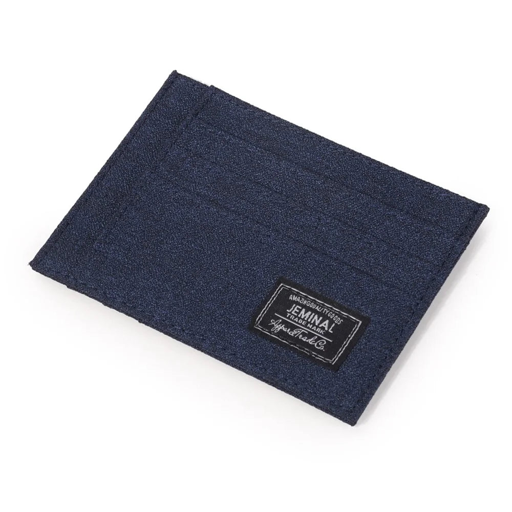 JEMINAL 31811# Men Canvas Ultra Slim ID Card Organizer Bag Minimalist Credit Card Holder - Dark Blue - 1