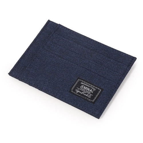 JEMINAL 31811# Men Canvas Ultra Slim ID Card Organizer Bag Minimalist Credit Card Holder - Dark Blue - 1