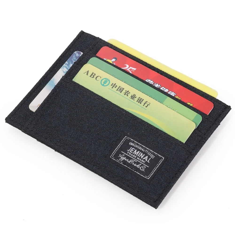 JEMINAL 31811# Men Canvas Ultra Slim ID Card Organizer Bag Minimalist Credit Card Holder - Dark Blue - 2