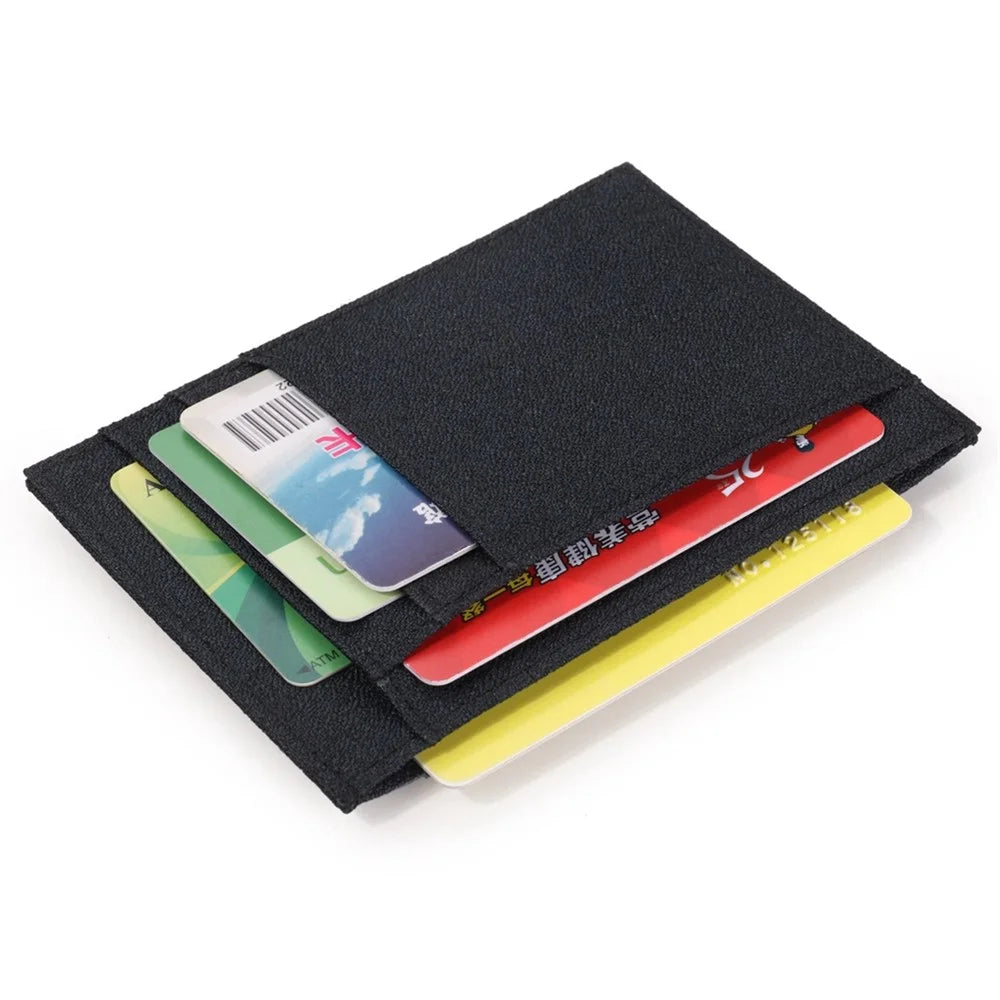 JEMINAL 31811# Men Canvas Ultra Slim ID Card Organizer Bag Minimalist Credit Card Holder - Dark Blue - 3