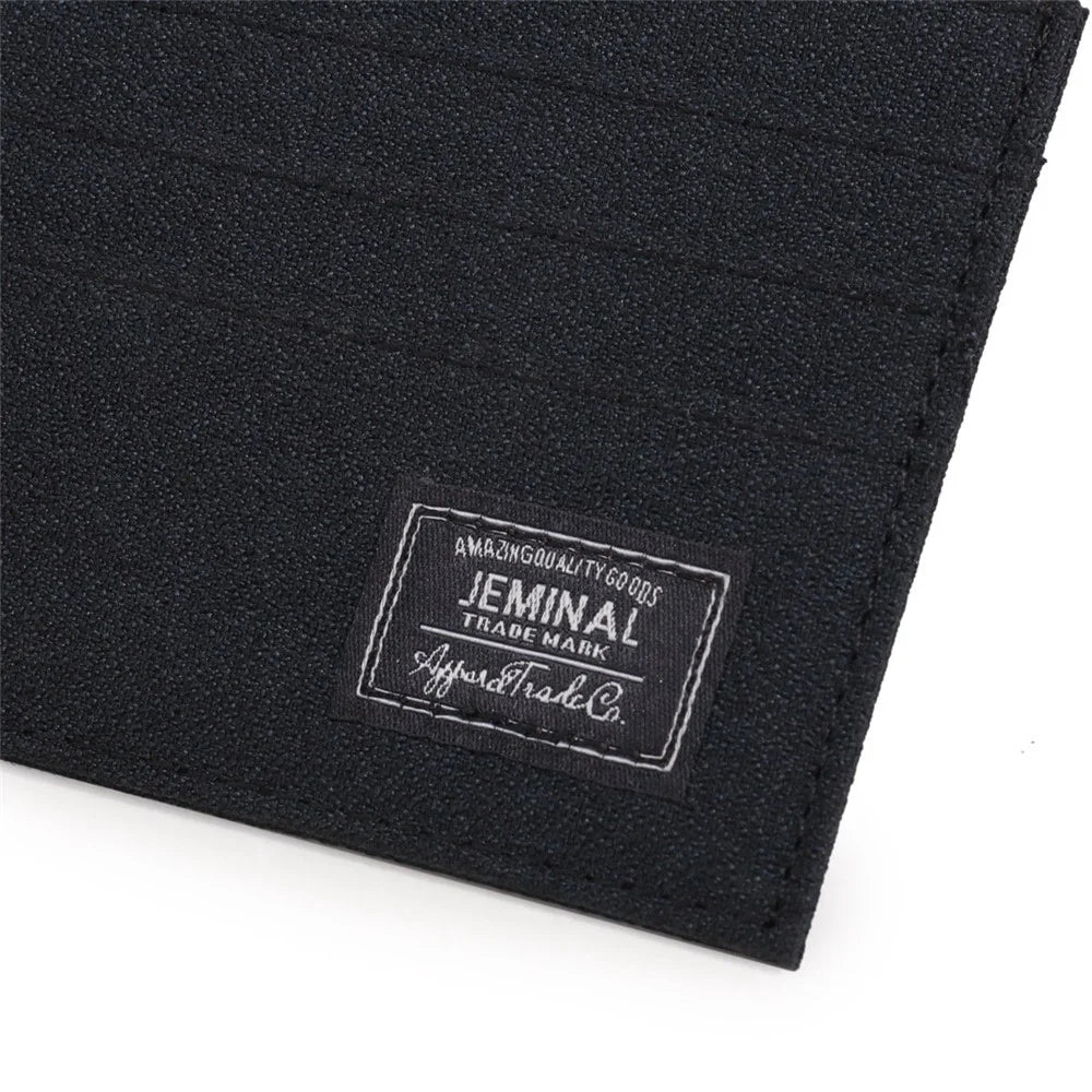 JEMINAL 31811# Men Canvas Ultra Slim ID Card Organizer Bag Minimalist Credit Card Holder - Dark Blue - 5