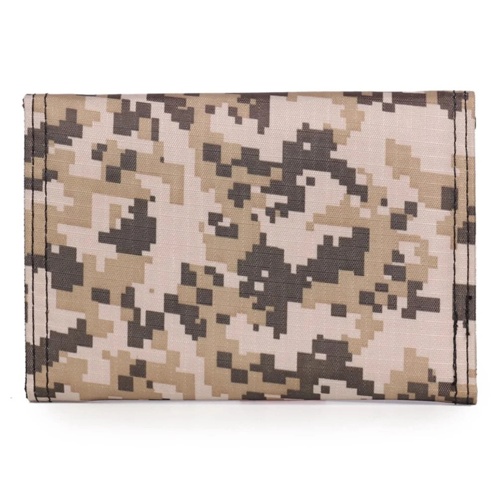 JEMINAL 1312# Casual Camouflage Bi-fold Purse Card Holder Snap Buttons Canvas Short Wallet - Khaki - 4