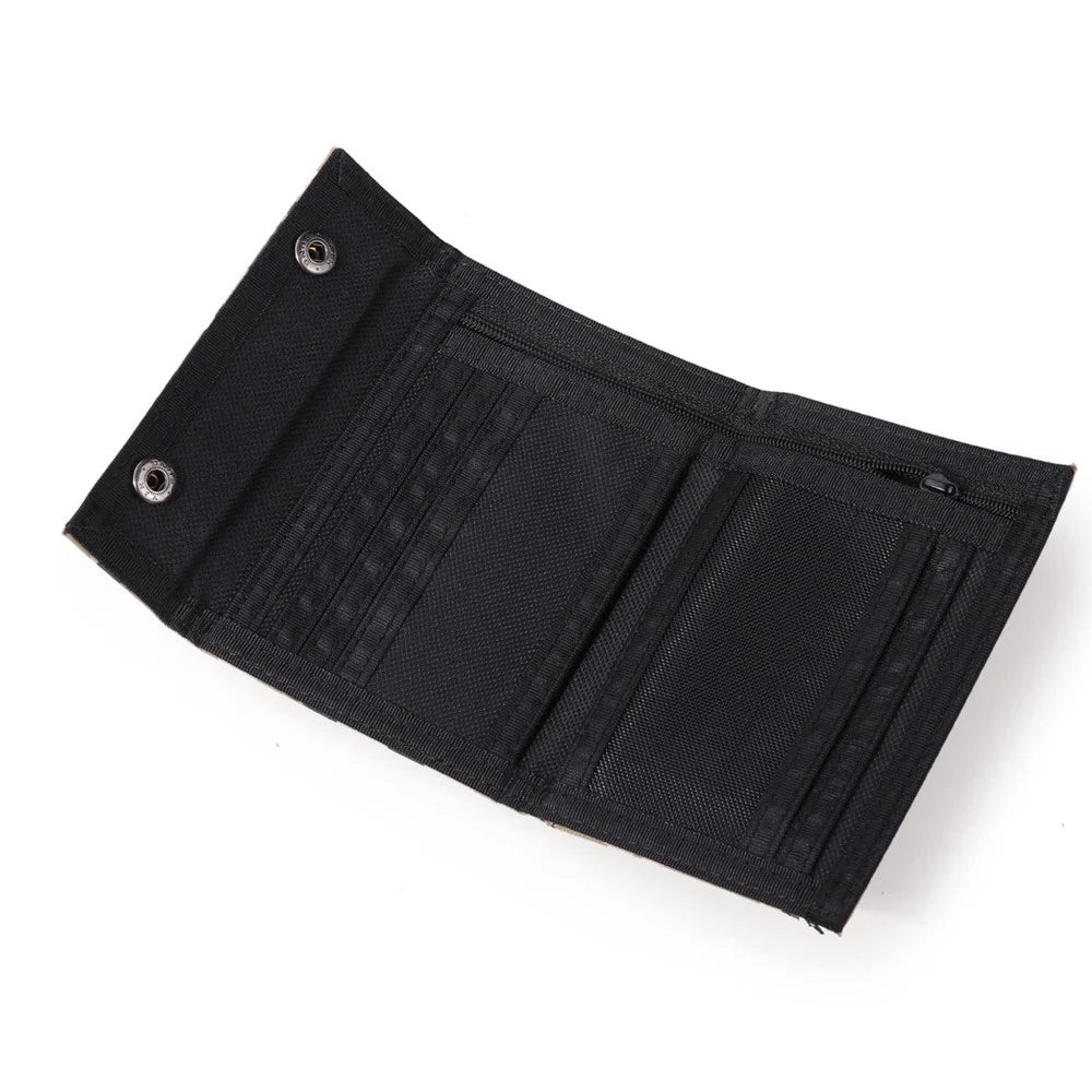JEMINAL 1312# Casual Camouflage Bi-fold Purse Card Holder Snap Buttons Canvas Short Wallet - Khaki - 5