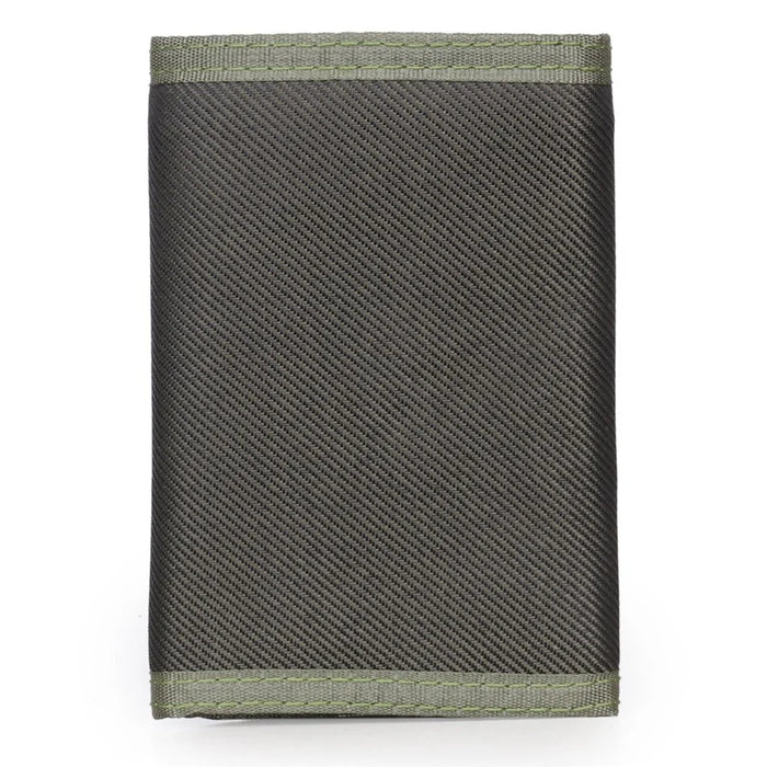 JEMINAL 1420 Solid Color Stitching Nylon Wallet Student Tri-fold Wallet Coin Purse Cards Holder - Green - 3