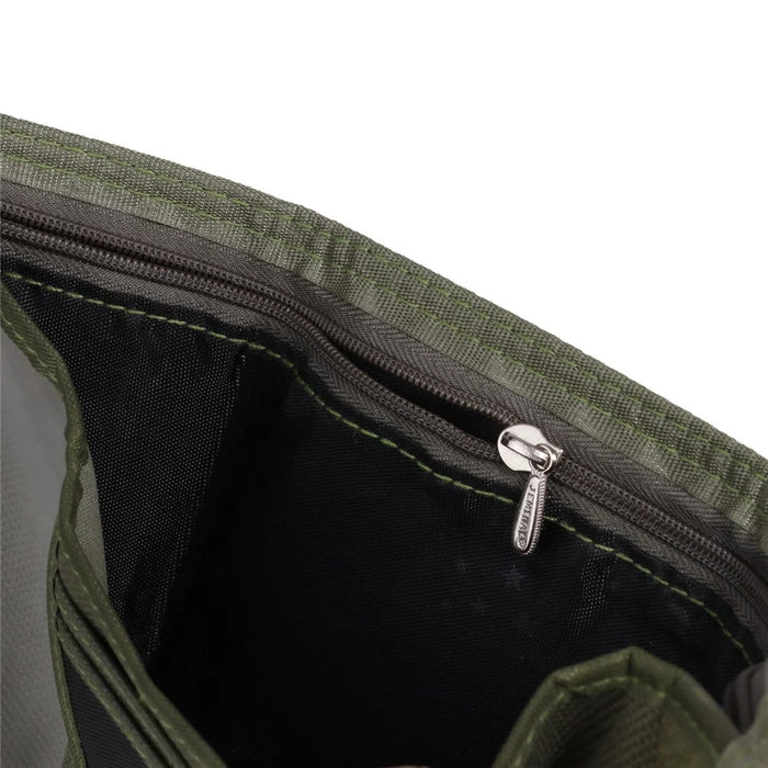 JEMINAL 1420 Solid Color Stitching Nylon Wallet Student Tri-fold Wallet Coin Purse Cards Holder - Green - 7