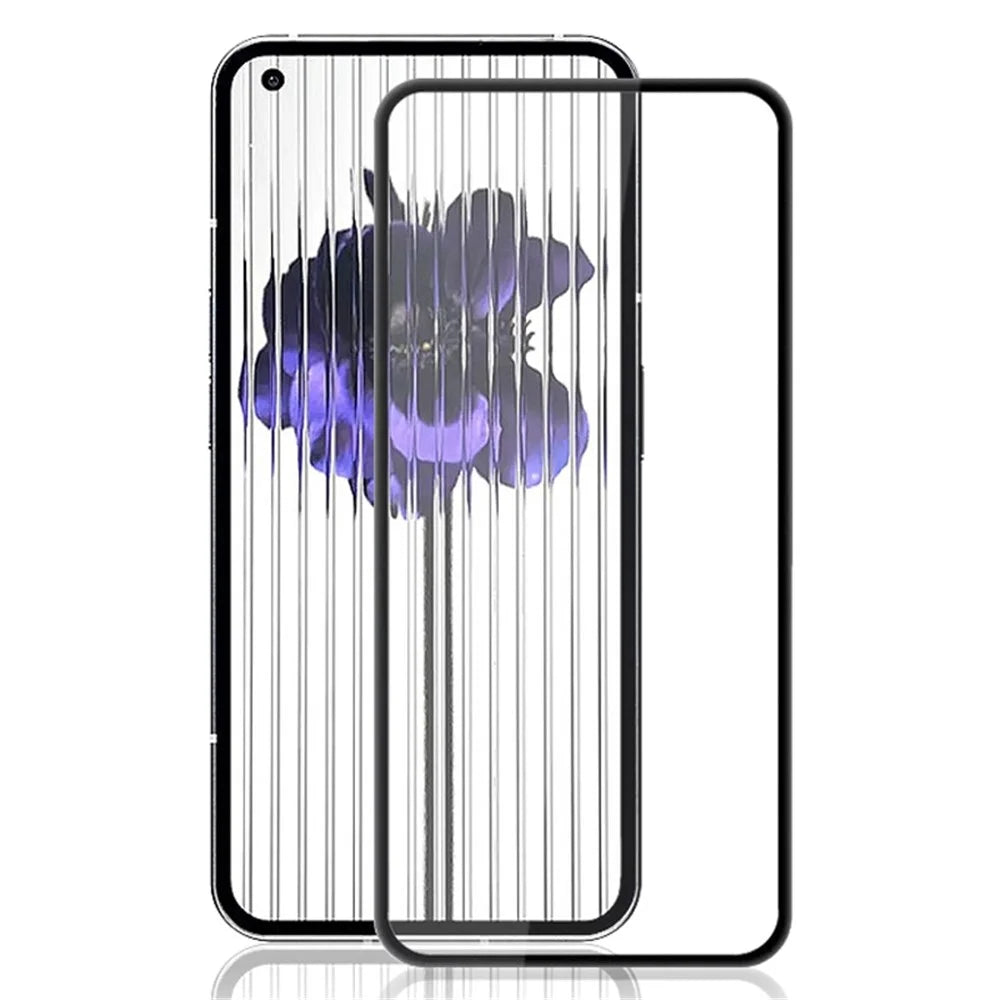 AMORUS For Nothing phone (1) 5G Tempered Glass Anti-wear Anti-stain Full Covering Protector Secondary Hardening HD Clear Silk Printing Full Glue Film - Black - 1