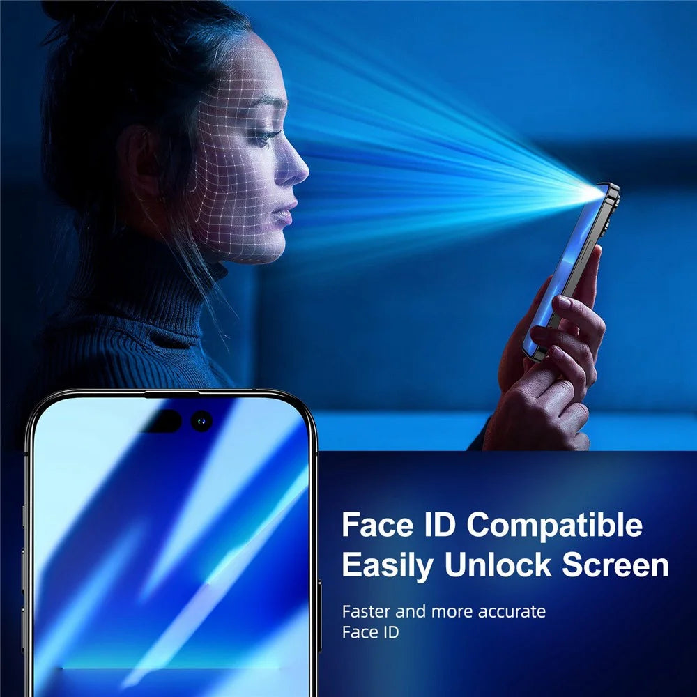 JOYROOM JR-P02 Silk Printing Tempered Glass Film for iPhone 14 Pro 6.1 inch, Anti-Spy Full Covering Anti-scratch Explosion-proof Screen Protector - 4
