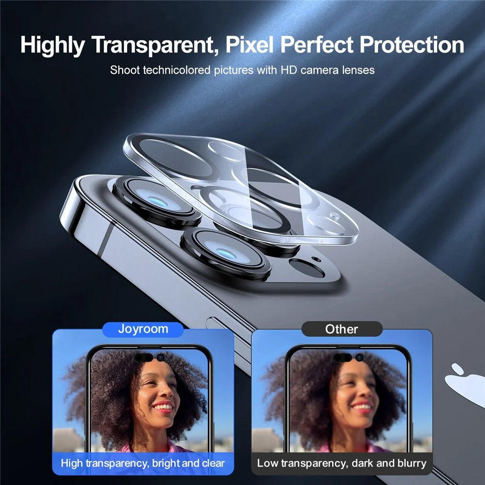 JOYROOM JR-LJ3 for iPhone 14 Pro 6.1 inch / 14 Pro Max 6.7 inch Tempered Glass Camera Lens Protector HD Clear Full Glue Full Cover Lens Film - 3