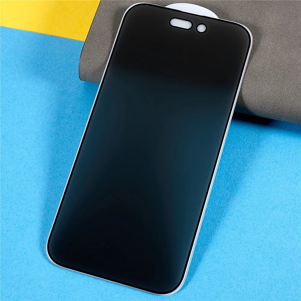 For iPhone 14 Pro 6.1 inch Anti-spy Full Screen High Aluminium-silicon Glass Film Full Glue Silk Printing Anti-abrasion Tempered Glass Screen Protector - 3
