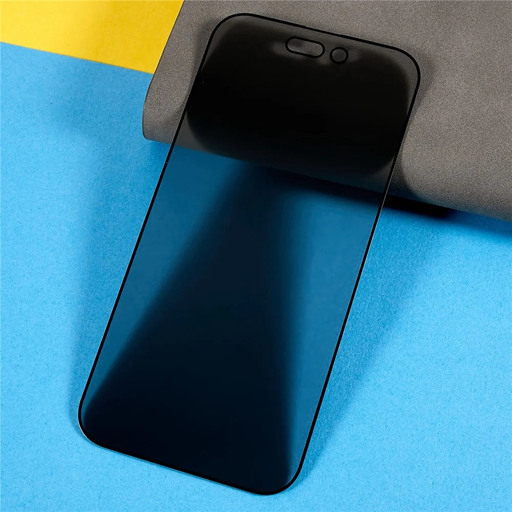 For iPhone 14 Pro Max 6.7 inch High Aluminium-silicon Glass Film Anti-peep Full Glue Anti-explosion Silk Printing Full Covering Tempered Glass Screen Protector - 4