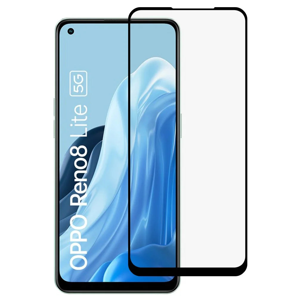 9D Tempered Glass Film for Oppo Reno8 Lite 5G, High Transparency Silk Printing Side Glue Full Screen 9H Anti-Abrasion Screen Protector - 1