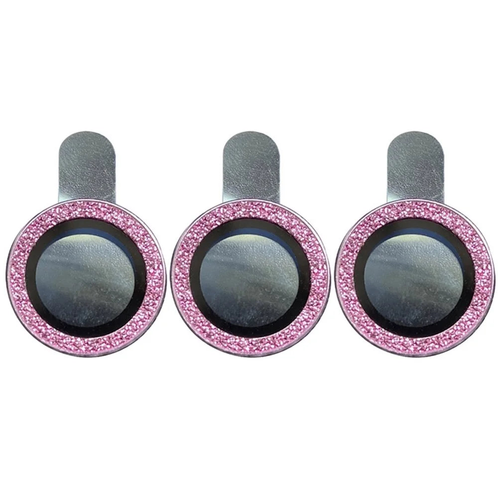 For iPhone 14 Pro Max 6.7 inch 3Pcs / Set Fashion Glitter Design Camera Lens Protector Anti-scratch Tempered Glass Lens Film - Purple - 1