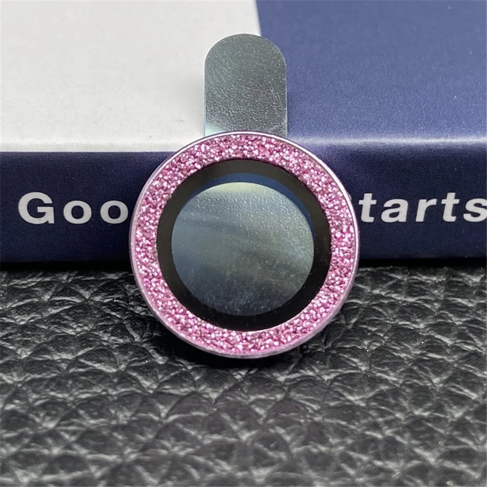 For iPhone 14 Pro Max 6.7 inch 3Pcs / Set Fashion Glitter Design Camera Lens Protector Anti-scratch Tempered Glass Lens Film - Purple - 2