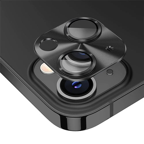 ENKAY HAT PRINCE For iPhone 14 6.1 inch / 14 Plus Full Cover Camera Lens Protector Aluminum Alloy + Tempered Glass Integrated Film - Black - 1