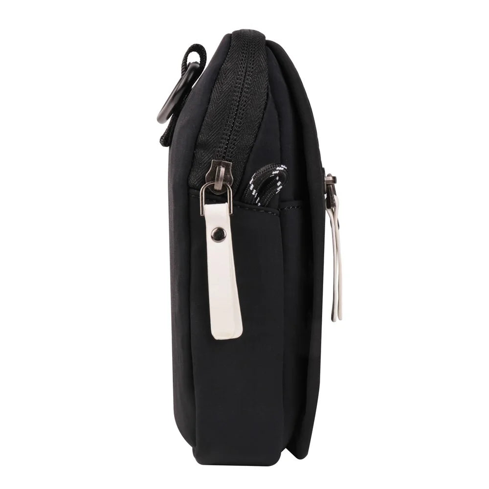 Mobile Phone Shoulder Bag for 7.2-inch Cell Phones Universal Zippered Waist Pouch with Shoulder Strap - Black - 4