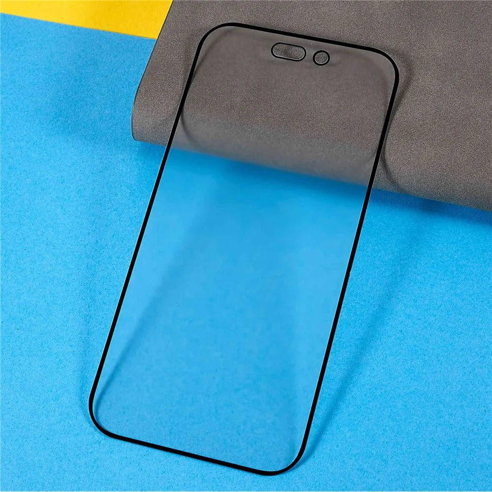 For iPhone 14 Pro 6.1 inch Matte Tempered Glass Screen Protector Full Cover Silk Printing Full Glue Fingerprint-free Film - 4