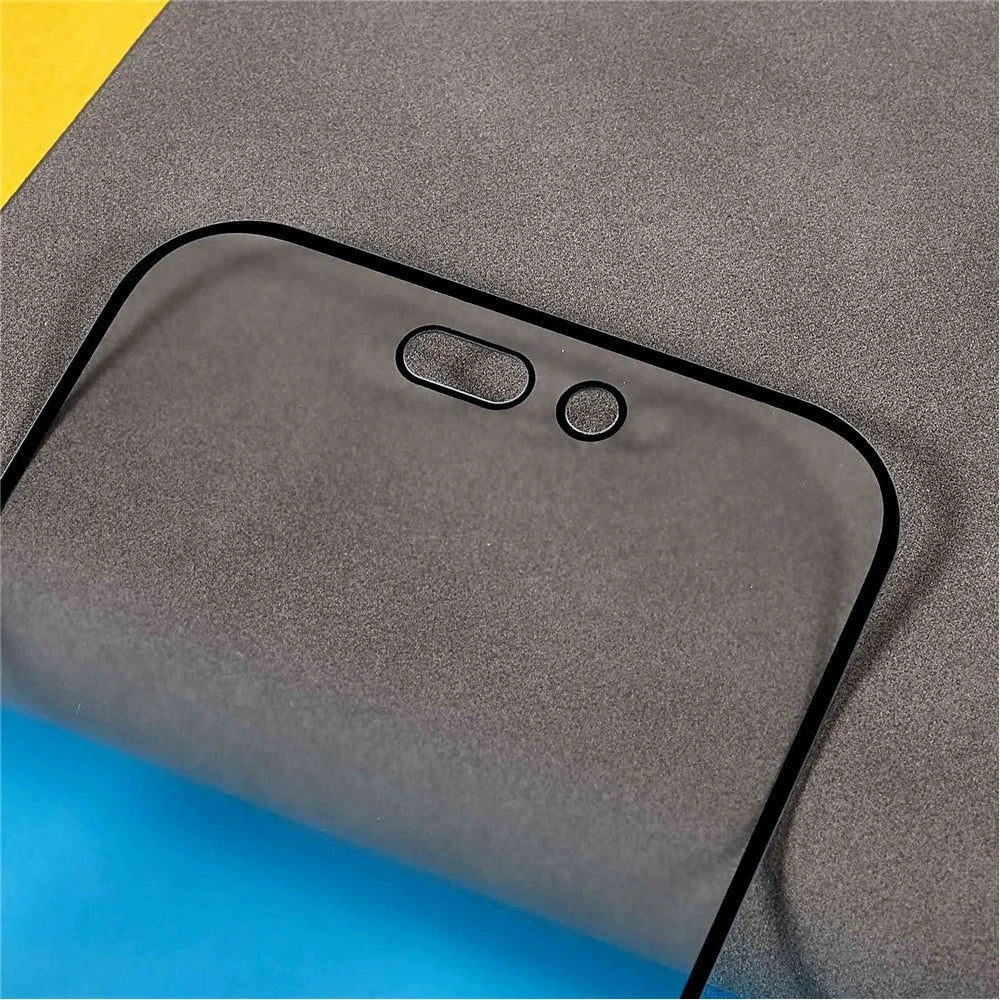 For iPhone 14 Pro 6.1 inch Matte Tempered Glass Screen Protector Full Cover Silk Printing Full Glue Fingerprint-free Film - 5