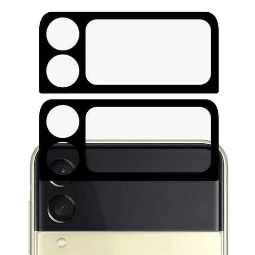 For Samsung Galaxy Z Flip4 5G 2Pcs / Set Wear-resistant Precise Cutout Silk Printing Camera Lens Protector 2.5D Arc Edge Tempered Glass Film - 1