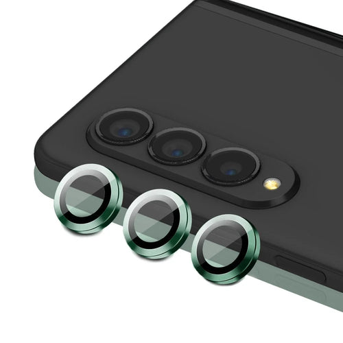 HAT PRINCE ENKAY For Samsung Galaxy Z Fold4 5G 1 Set Camera Lens Protector Tempered Glass Aluminum Alloy Ring HD Clear Lens Film - Green - 1
