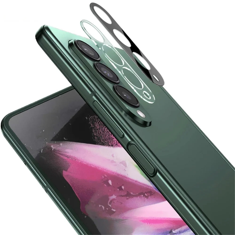 IMAK Camera Lens Protector for Samsung Galaxy Z Fold4 5G, Tempered Glass Anti-Scratch Integrated Lens Film + Acrylic Lens Cap (Black Version) - 1