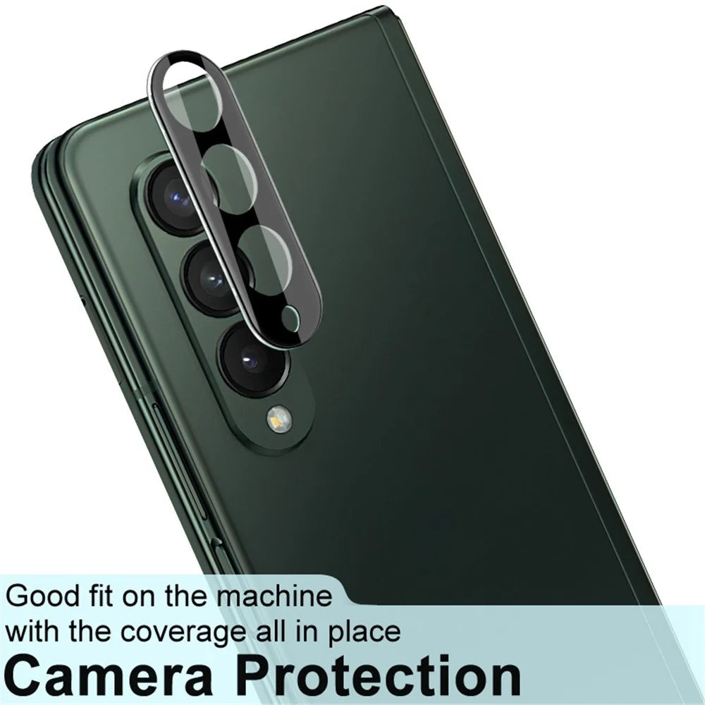 IMAK Camera Lens Protector for Samsung Galaxy Z Fold4 5G, Tempered Glass Anti-Scratch Integrated Lens Film + Acrylic Lens Cap (Black Version) - 5