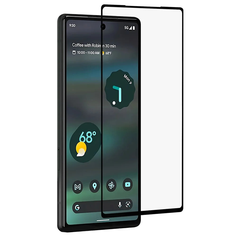 For Google Pixel 6a Silk Printing High Aluminum-silicon Glass Anti-wear Full Glue Full Coverage HD Protector - 1