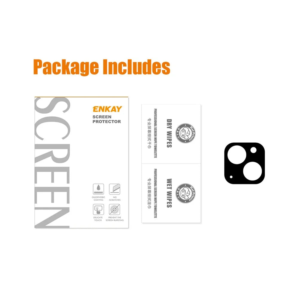 ENKAY HAT PRINCE For iPhone 13 6.1 inch / 13 mini 5.4 inch Camera Lens Tempered Glass Film Full Cover Silk Printing Lens Protector - 5