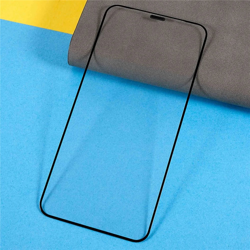 For iPhone 11 Pro Max / XS Max 6.5 inch 9H High Aluminum-silicon Glass Screen Protector Silk Printing Edge Anti-static Full Cover Ultra Clear Film with Dust-proof Net - 4