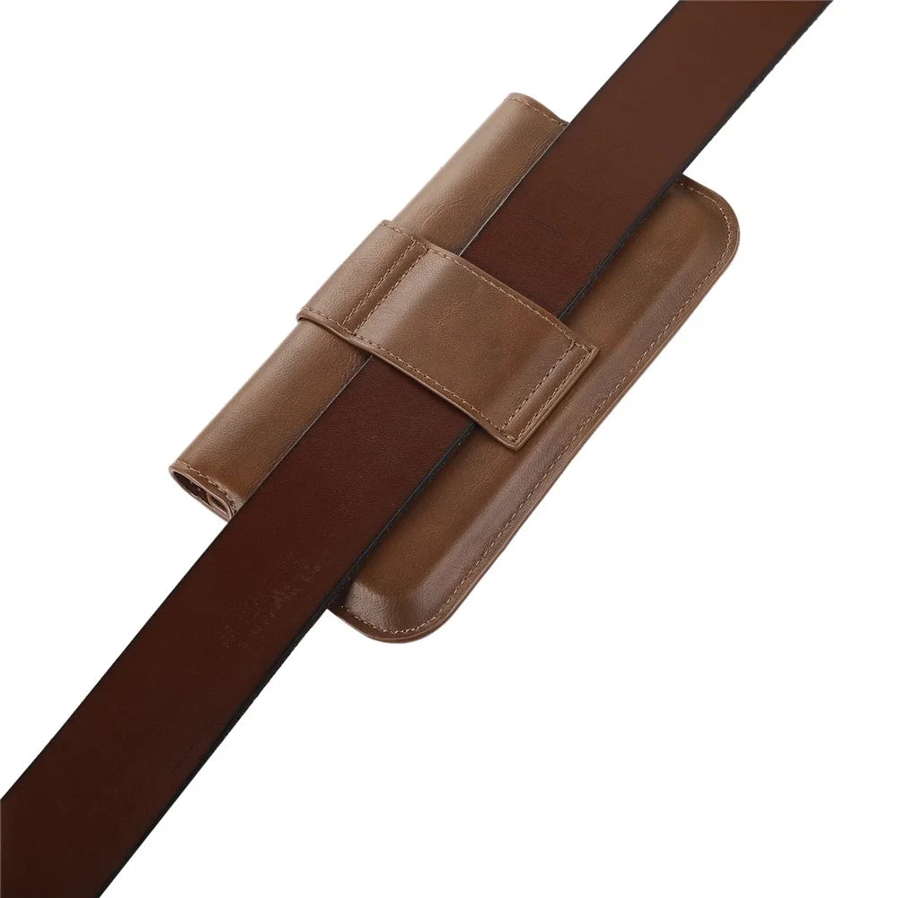 Crazy Horse PU Leather Waist Pouch for 5.2-6.1-inch Cell Phones Universal Belt Phone Bag - Brown - 3