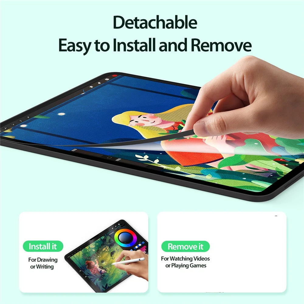 DUX DUCIS Naad Series for iPad Pro 13 (2025) / 13 (2024) Screen Protector Matte PET Paperfeel Film Removable, Reusable - 7