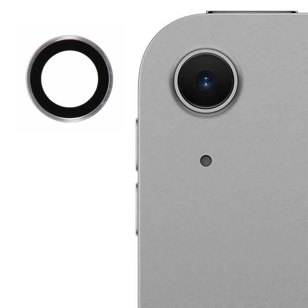 For iPad Air 11 (2026) / (2025) / (2024) / Air 13 (2026) / (2025) / (2024) Camera Lens Protector Metal + Tempered Glass Lens Film - Silver - 1