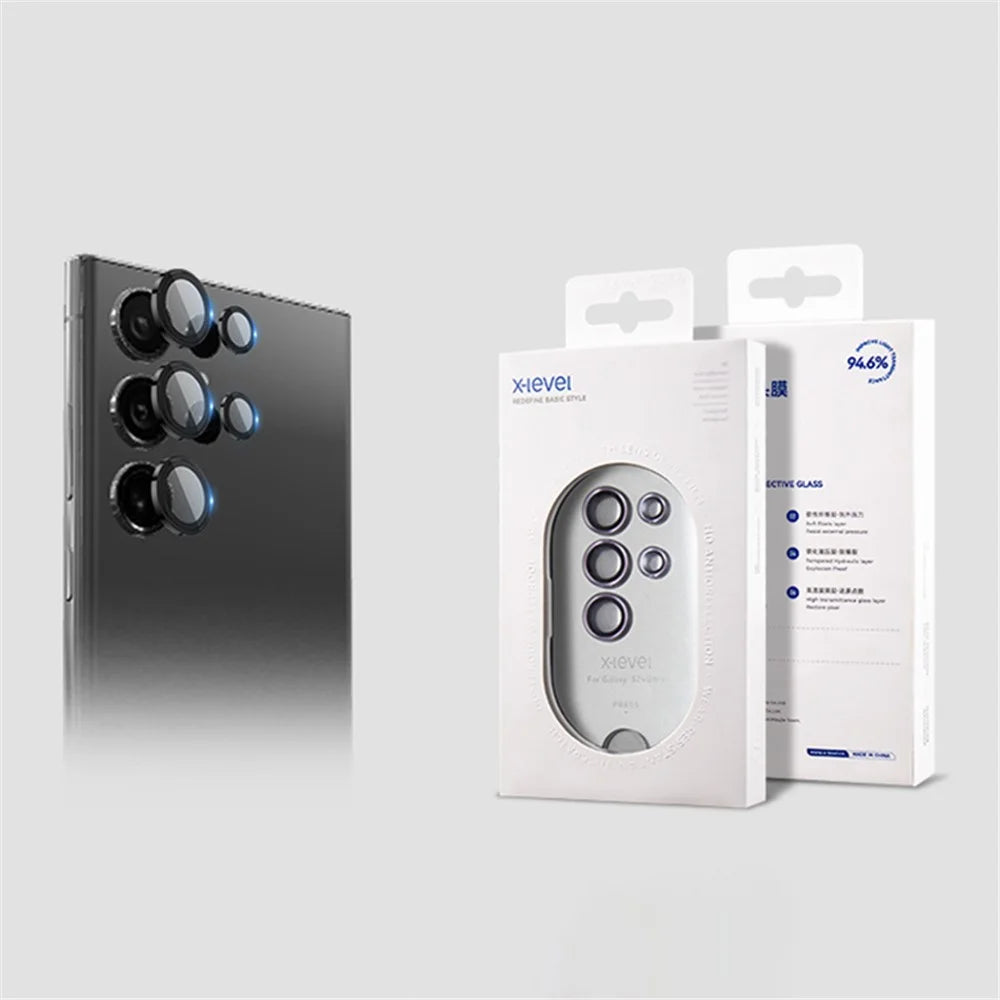 X-LEVEL AR-Spotlight Series For Samsung Galaxy S24 Ultra Tempered Glass Lens Protector Camera Lens Film - Black - 6