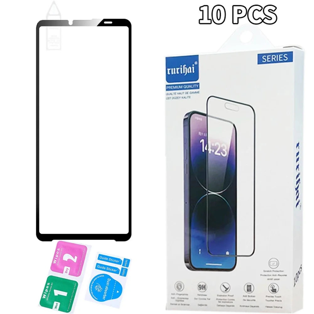 RURIHAI 10Pcs For Sony Xperia 10 VI Clear Screen Protector High Aluminum-Silicon Glass Film - 5