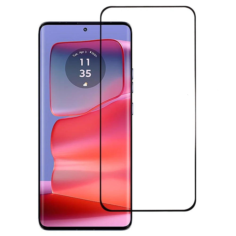 For Motorola Edge 50 Pro 5G Screen Protector Curved Edge Tempered Glass Film Support Fingerprint Unlock - 1