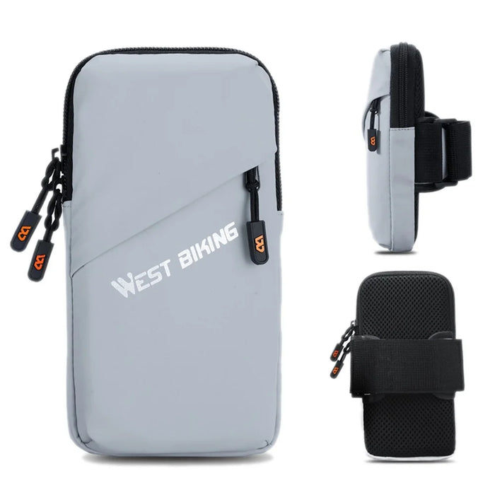 WEST BIKING YP0707365 Fitness Running Arm Bag Phone Storage Armband Bag - Grey - 1