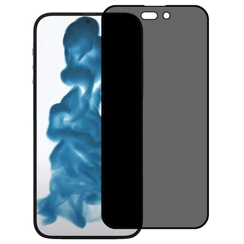 For iPhone 14 Pro Max 6.7 inch Full Coverage Anti-Spy Tempered Glass Film Full Glue Silk Printing Screen Protector - 1