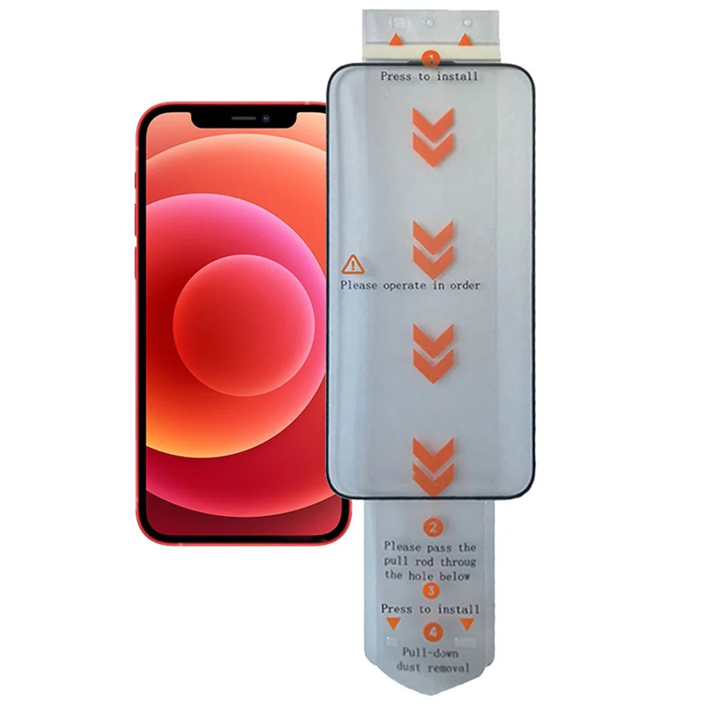 For iPhone 12 Tempered Glass Screen Protector Crystal Clear Screen Film (Work with Electric Screen Protector Applicator) - 1