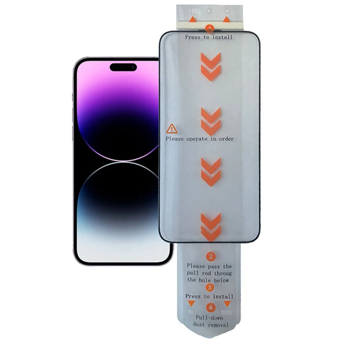 For iPhone 14 Pro Max Clear Screen Protector Tempered Glass Film (Work with Electric Screen Protector Applicator) - 1
