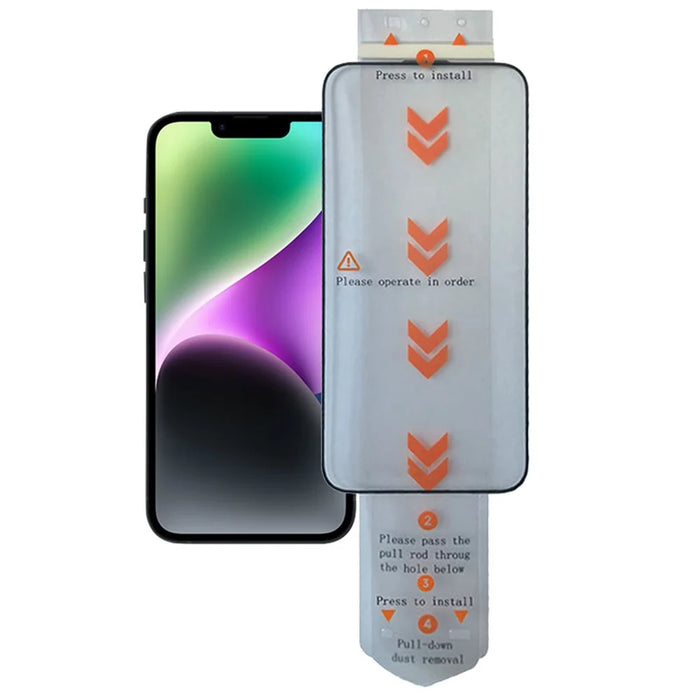 For iPhone 14 Plus Clear Tempered Glass Screen Protector (Work with Electric Screen Protector Applicator) - 1