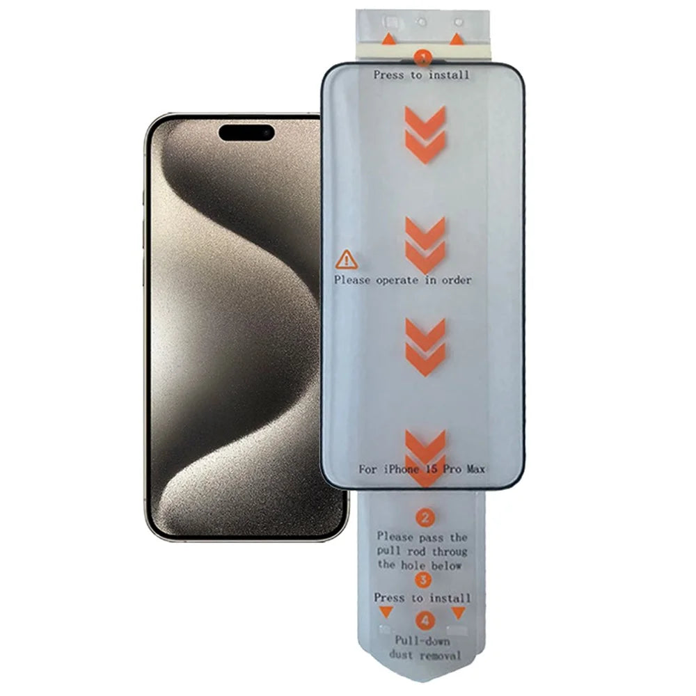 For iPhone 15 Pro Max Clear Tempered Glass Screen Protector (Work with Electric Screen Protector Applicator) - 1