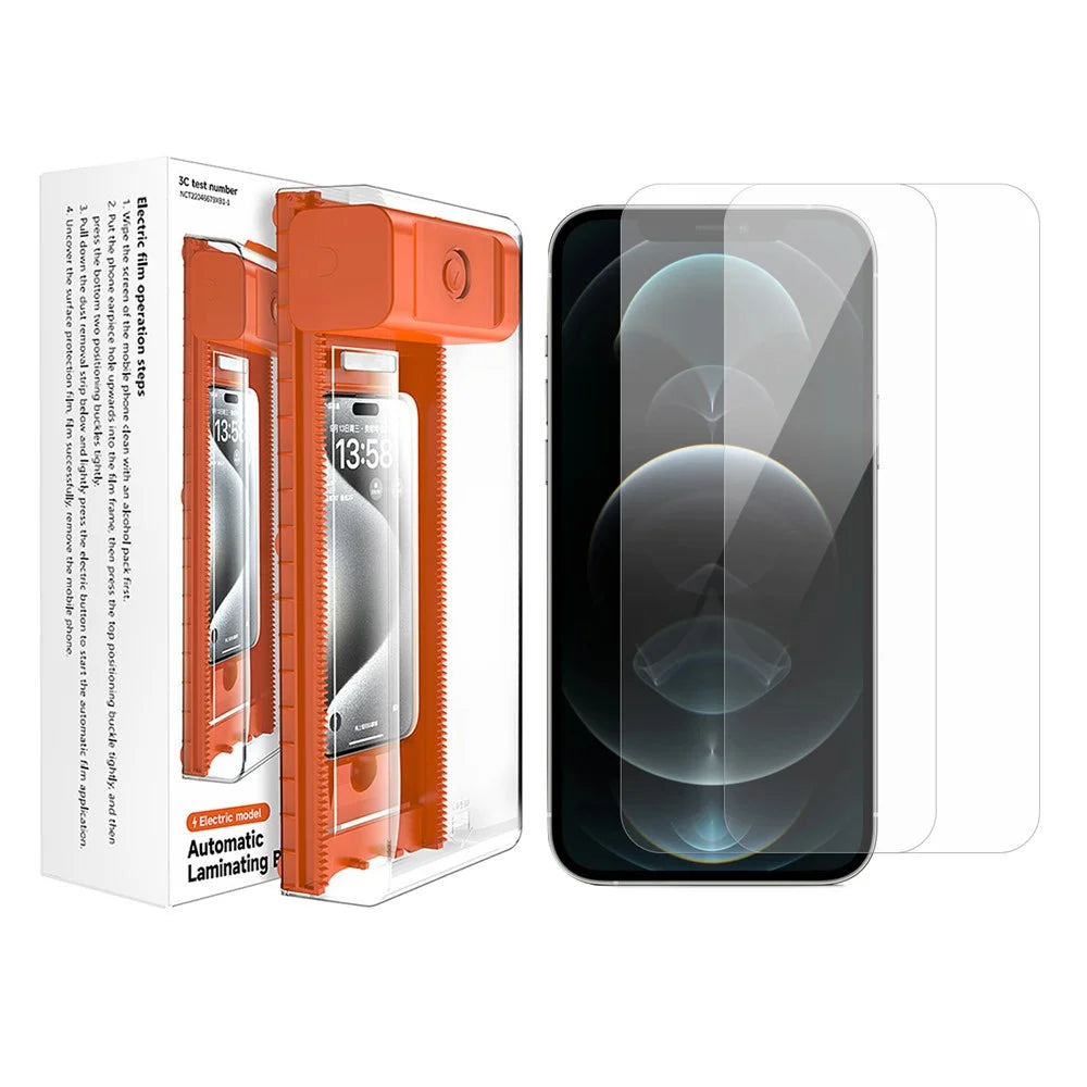 2Pcs For iPhone 12 Pro Tempered Glass Screen Protector HD Transparent with Dust Removal Install Tool - 1