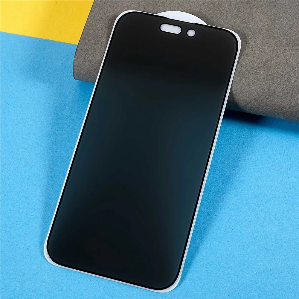 For iPhone 14 Pro 6.1 inch Anti-peep Privacy Protection Tempered Glass Film Bright Silk Printing Edge Full Glue Matte Full Screen Protector - 3