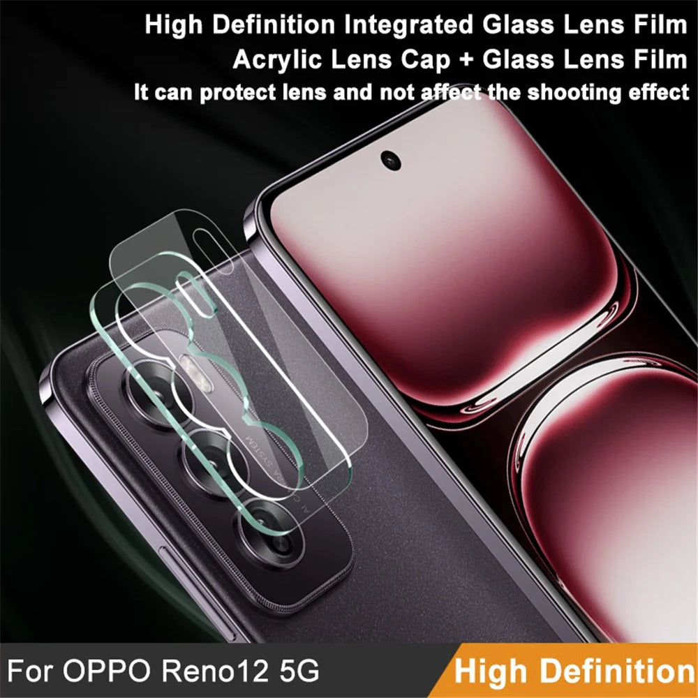 IMAK For Oppo Reno12 5G (Global) Camera Lens Protector + Acrylic Lens Cap Tempered Glass Lens Film - 2